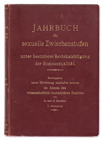 MAGNUS HIRSCHFELD (1868-1935) Jahrbuch für Sexuelle Zwischenstufen unter besonderer Berücksichtigung der Homosexualitat.